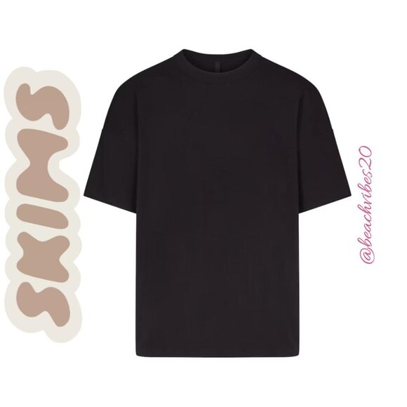 SKIMS Jersey Lounge Relaxed/Oversized T-shirt Obsidian X-Large NWT - Picture 5 of 7